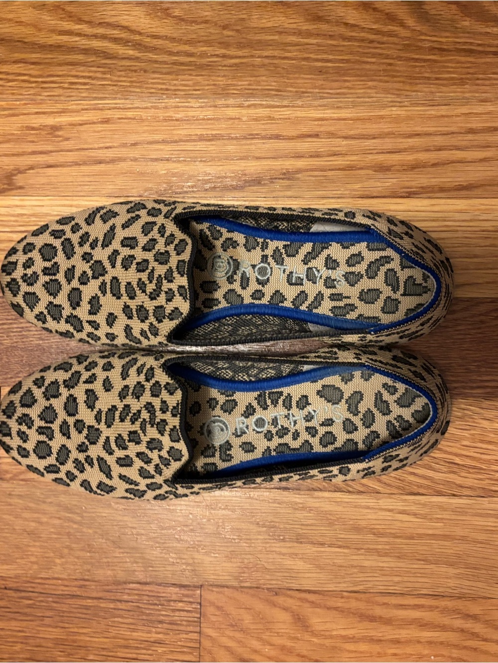 Rothy's Leopard-Print Slip-On Flats in Tan and Black